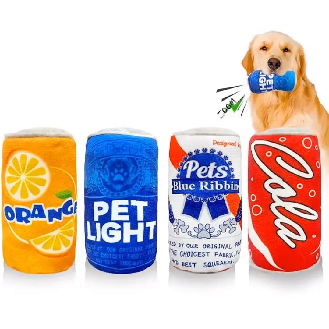 Funny Plush Cola Bottle Dog Toy with Squeaker®