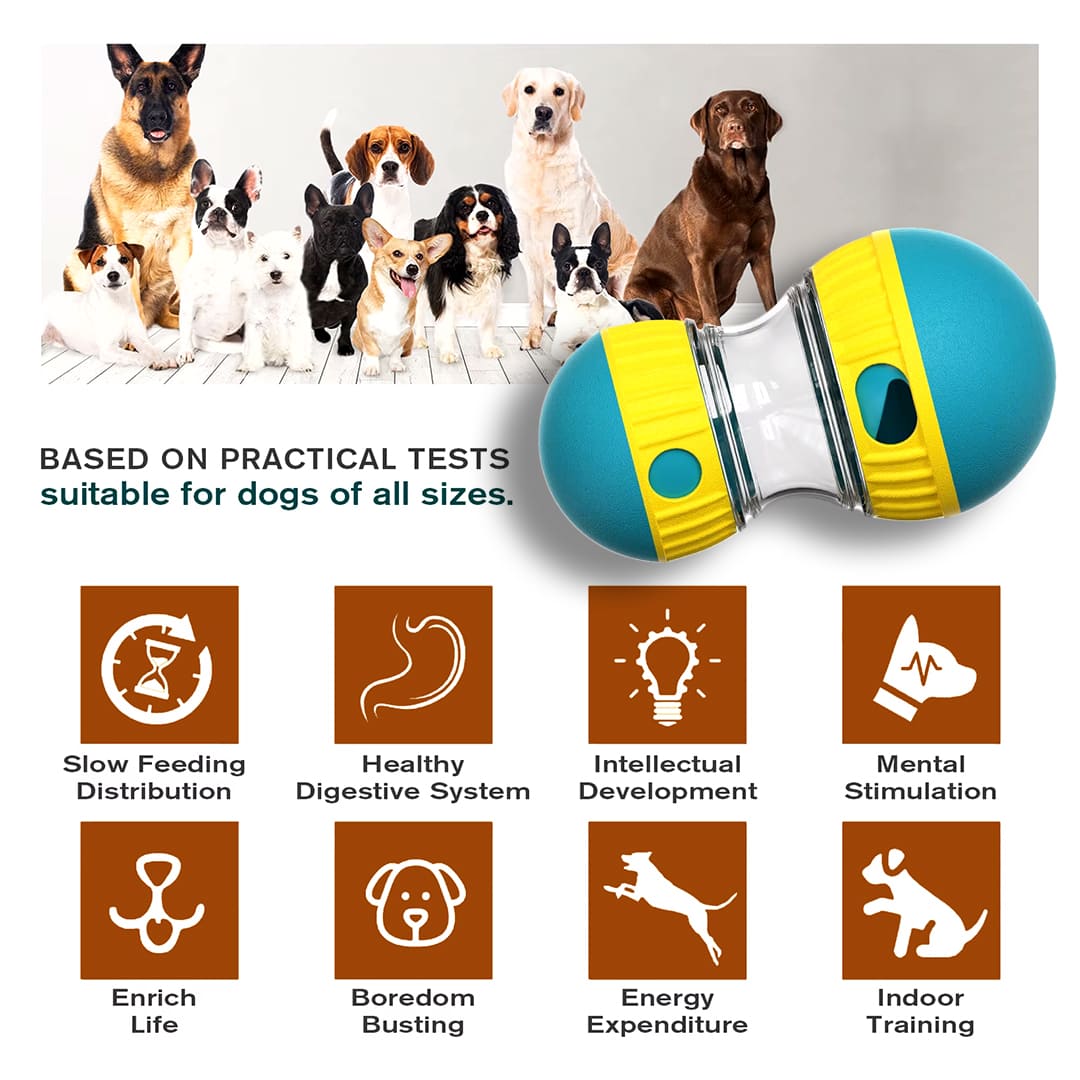 Interactive Food Dispensing Dog Toy Tumbler Slow Feeding & Brain Boost®