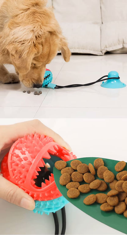 Interactive Suction Cup Dog Ball Slow Feeder Chew Toy for Dogs®