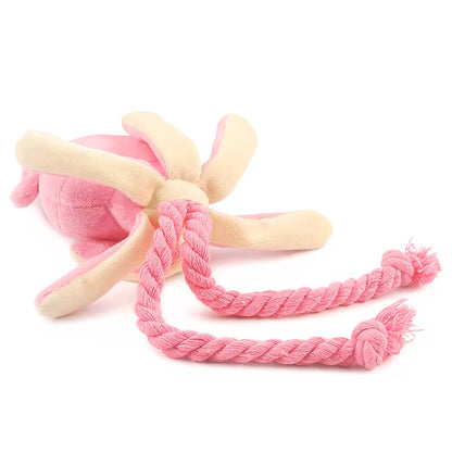 Durable Octopus Rope Toy with Squeaker for Small Dogs®